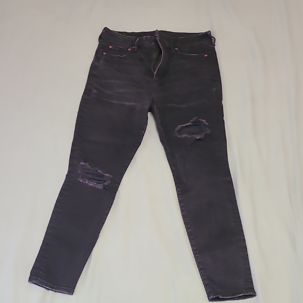 American Eagle Black Super Hi-Rise Skinny Jeans